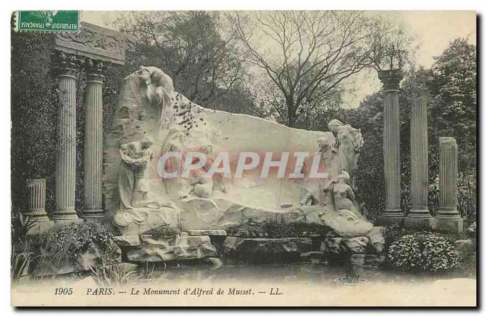 पेरिस — अल्फ्रेड डे मुसेट का स्मारक — LL. — 1905 - आगे