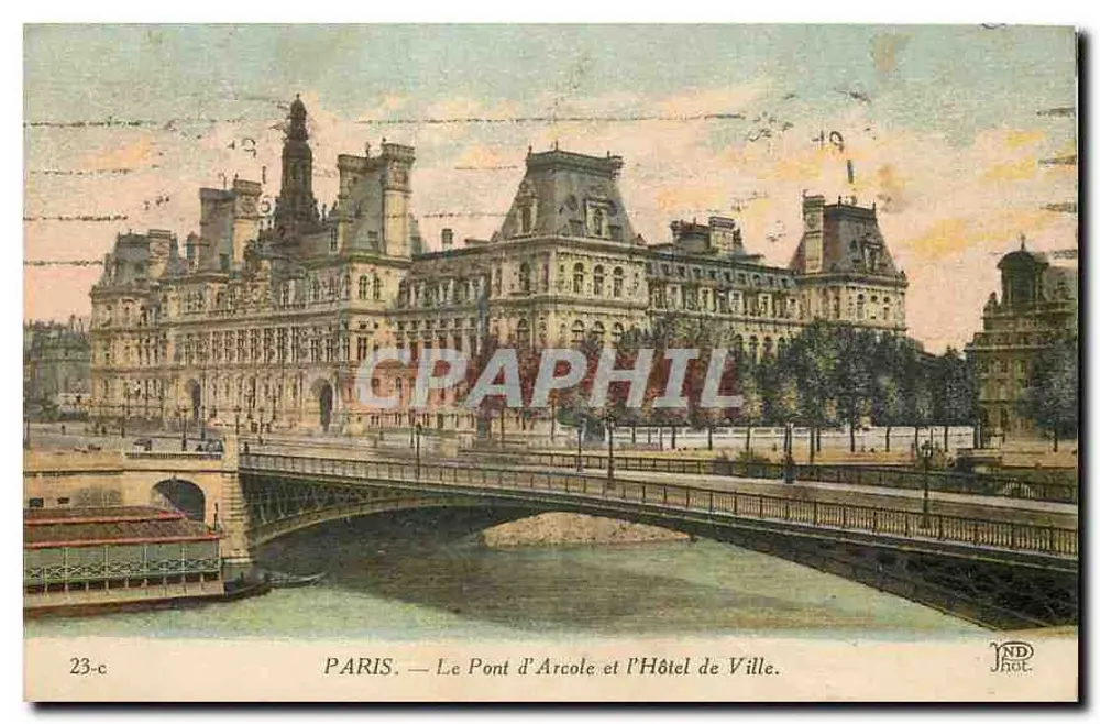 Paris — Der Pont d'Arcole und das Rathaus — YND Hot. - Vorderseite