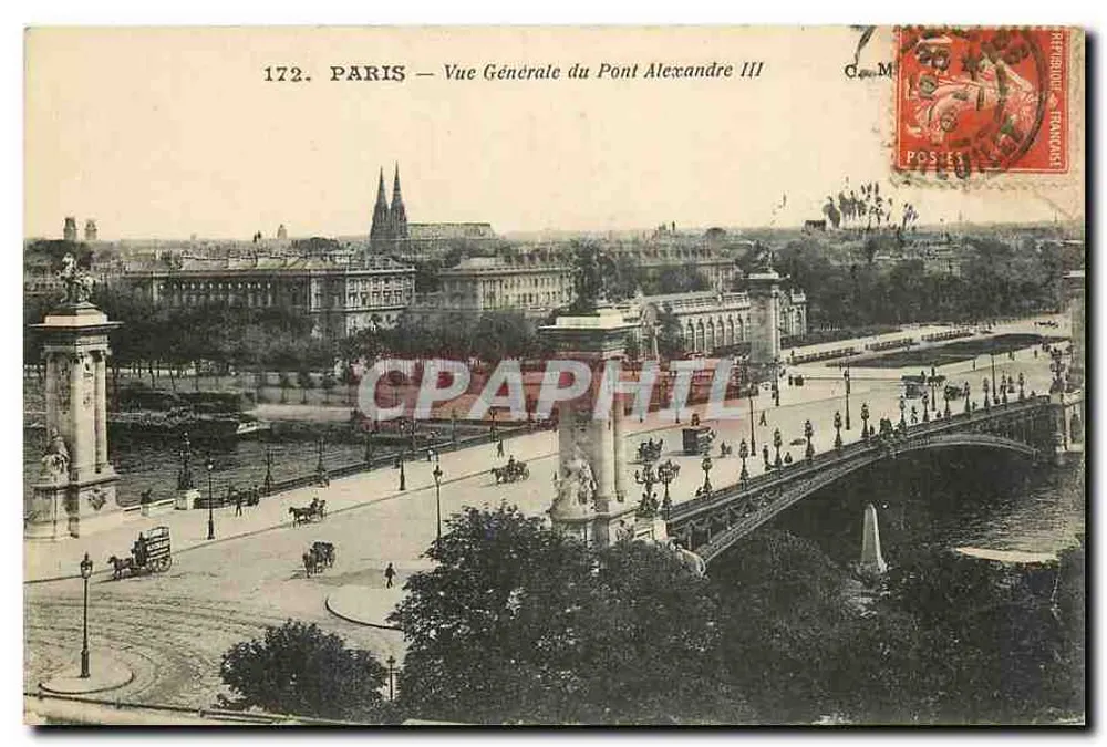 PARIS — Vista Geral do Pont Alexandre III — G. M. editor, n° 172 - Frente