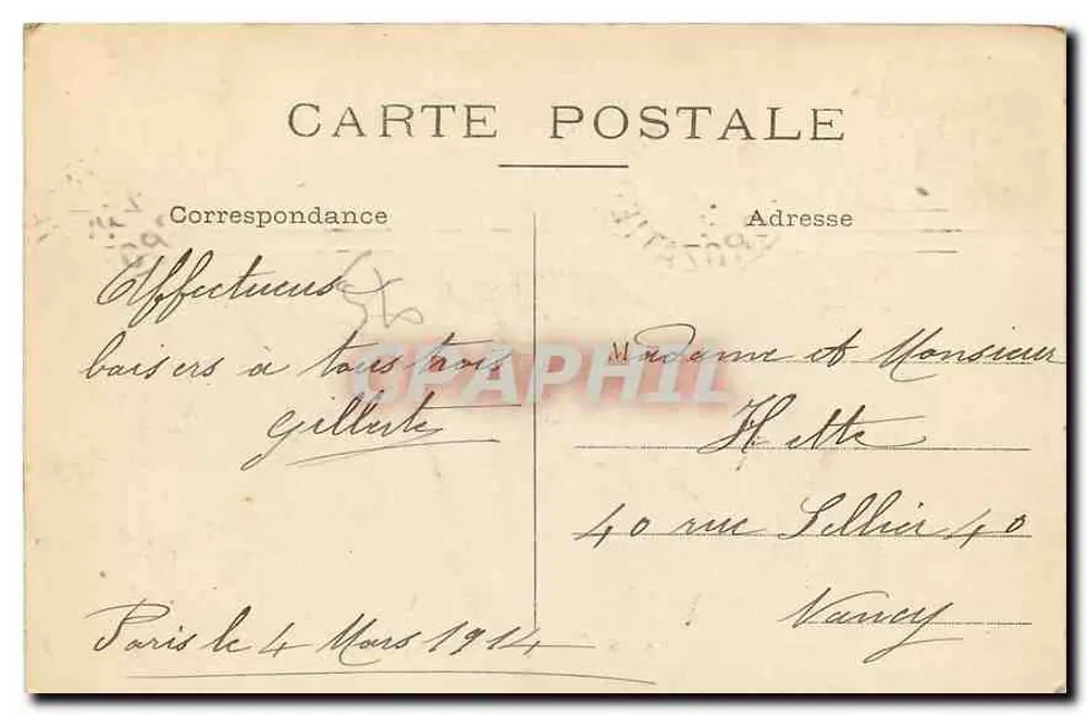 PARIS — As Buttes Chaumont — Editor não identificado, número de série não visível - Verso