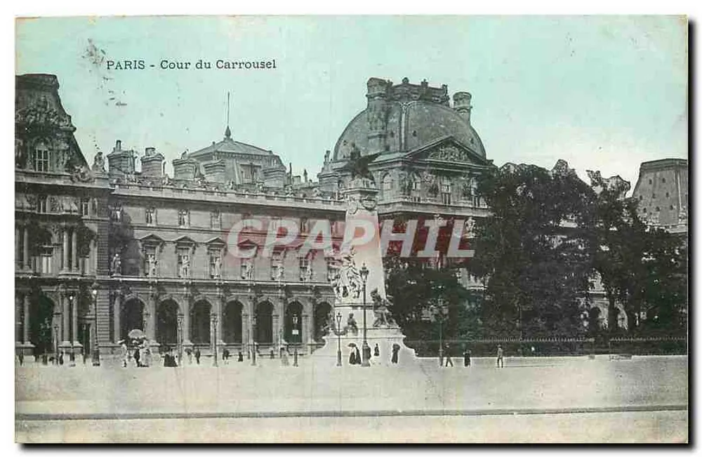 Paris - Cour du Carrousel — vista do Louvre — editor não identificado - Frente