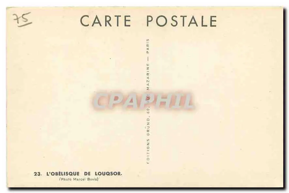 O Obélisco de Louqsor — Paris — Edições Louqsor - Verso