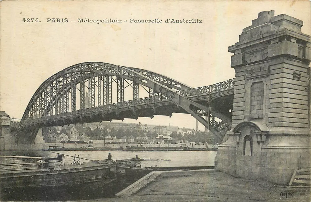 Paris – Métropolitoin – Passerelle d'Austerlitz — Éditeur E.D., n° 4274 - Recto