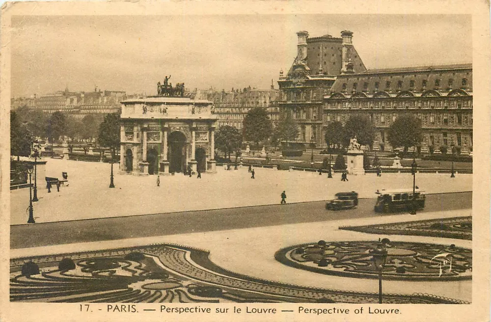 Paryż — Perspektywa na Louvre — A. Lecorte, 17 - Awers