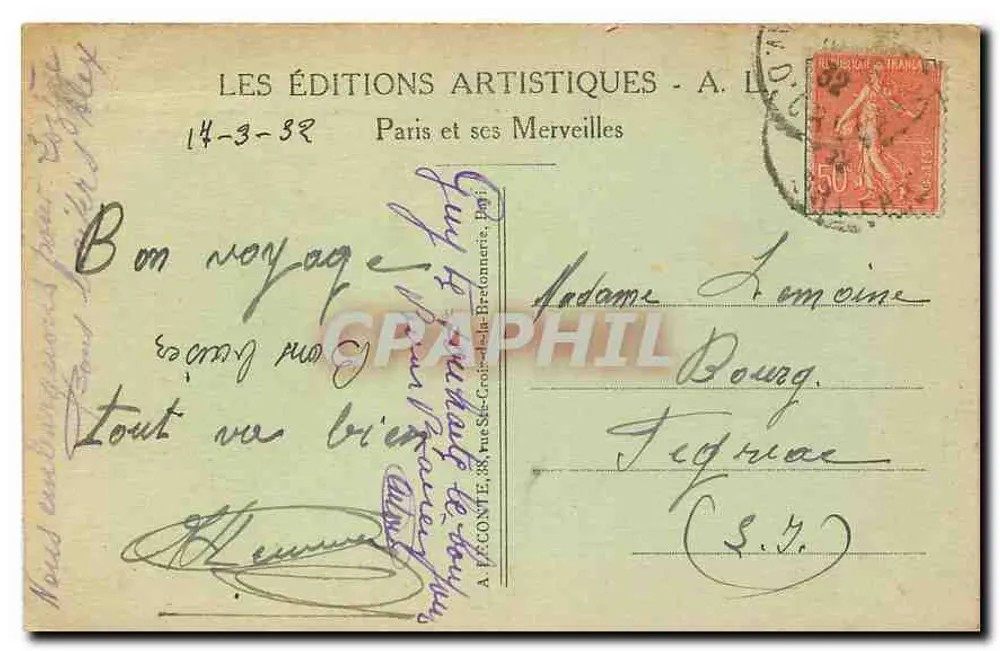 Nossa Senhora de Paris — Lado Sul (na margem da Sena) — A. L. n°267 - Verso