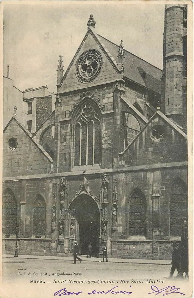Église Saint-Nicolas-des-Champs — Rue Saint-Martin — L. J. & Cie, Angoulême-Paris - Recto