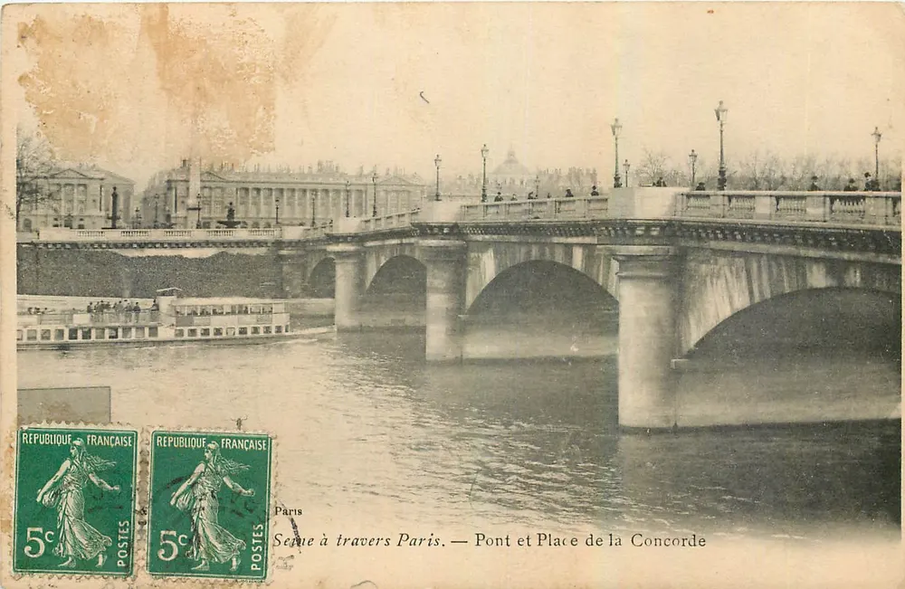 Paris — Ponte e Praça da Concórdia — Editor não visível - Frente