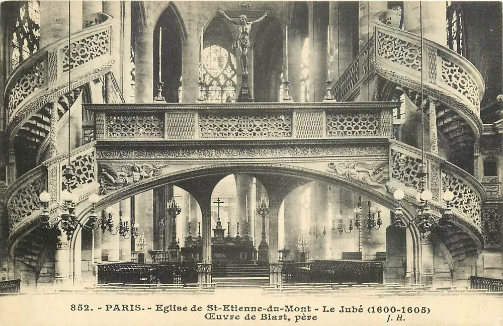 Paris - Kirche Saint-Etienne-du-Mont - Der Jubé (1600-1605) - Werk von Biart, Vater - Vorderseite