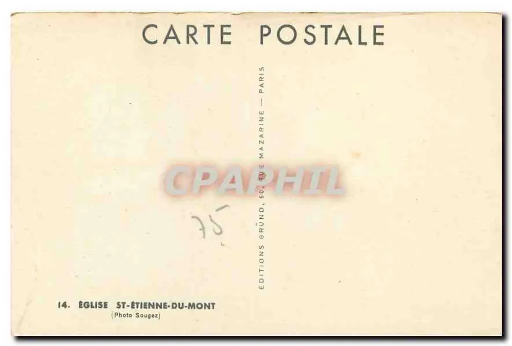 Igreja de Saint-Étienne-du-Mont — Paris — Éditions Gründ - Verso