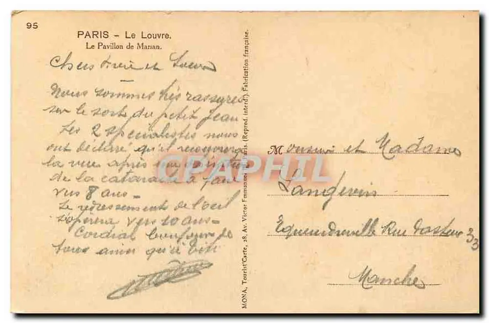 Paris - O Louvre. O Pavilhão de Marsan — Mona, n°95 - Verso