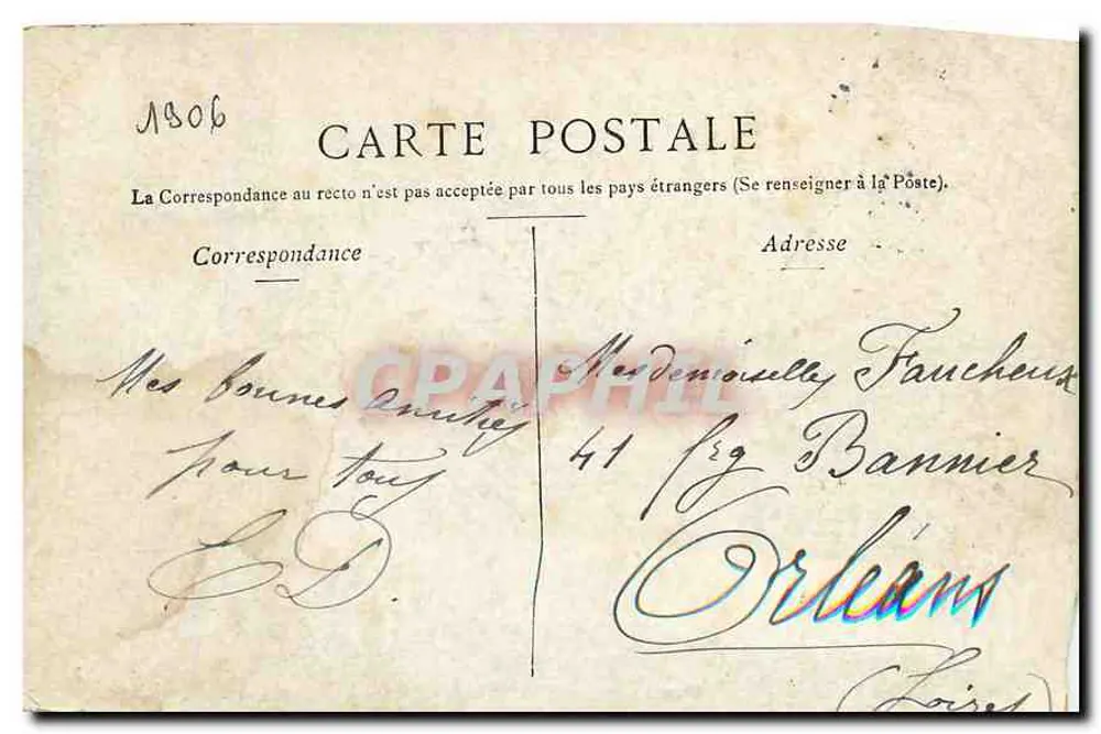 Paris - Banque de França — vista da rue de l'Université — editor anônimo - Verso