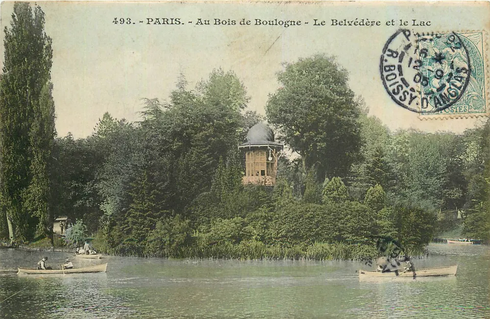 Paris - Im Bois de Boulogne - Das Belvédère und der See - Vorderseite