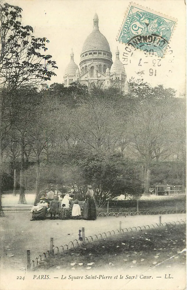 PARIS — Le Square Saint-Pierre et le Sacré-Cœur — LL. — n° 224 - Recto