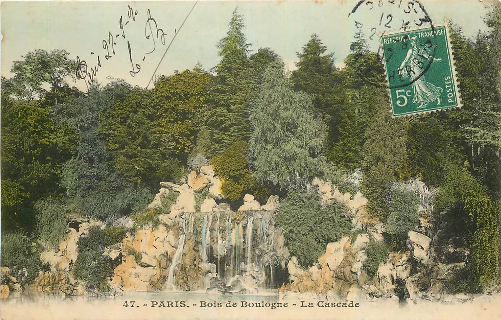 PARIS - Bois de Boulogne - La Cascade — editore non identificato, n° 47 - Recto