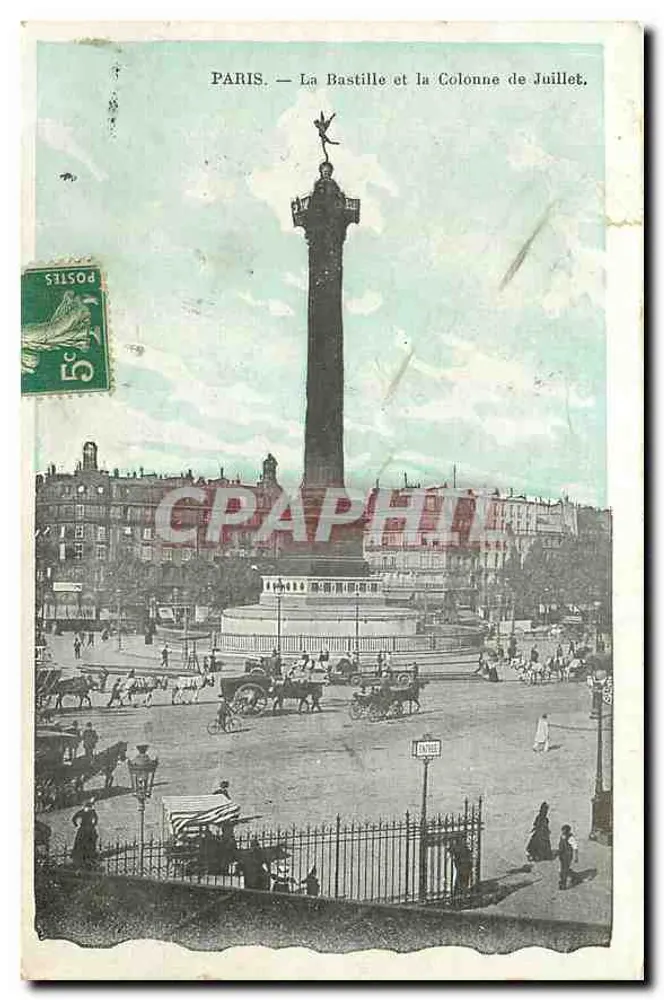 Paris — Die Bastille und die Säule von Juli — Verlag: C. L. P. (gedruckt auf der Karte) - Vorderseite