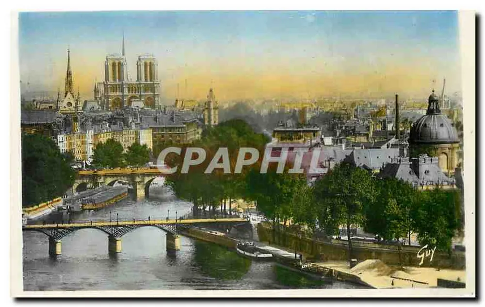 Paris et ses merveilles — Perspective sur la Cité — Éditeur A. Leconte, Paris - Recto