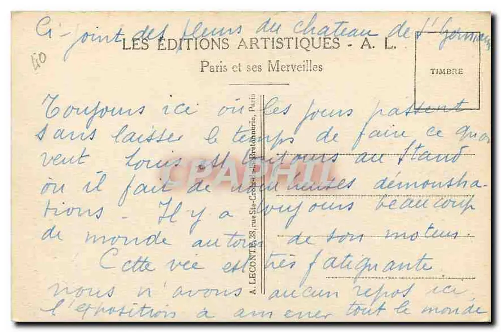 Paris - Notre-Dame - Igreja de Notre-Dame — Edições Artísticas A.L. n°32 - Verso