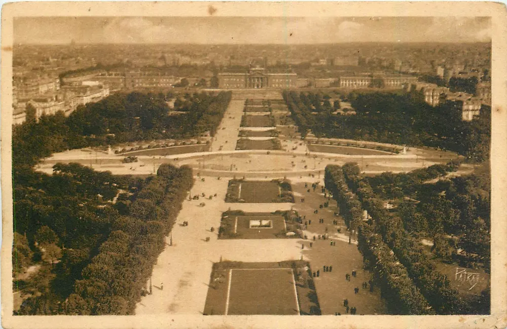 Garten des Champ-de-Mars und Militärschule — Paris — 'Patras' Kunstausgabe - Vorderseite