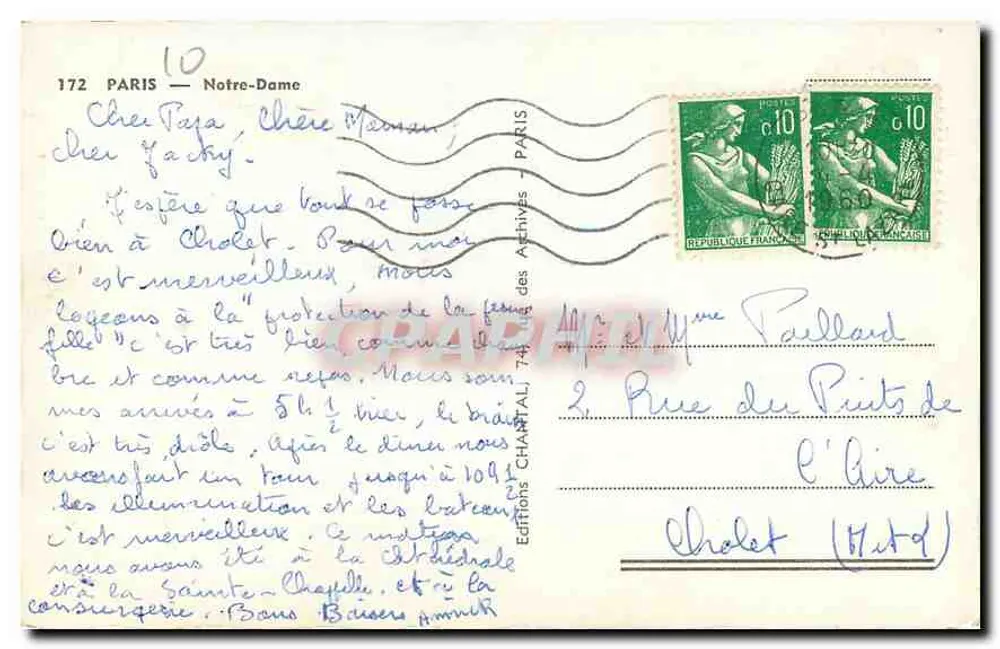 Nossa Senhora de Paris — vista da fachada — editor Montal, n° 172 - Verso
