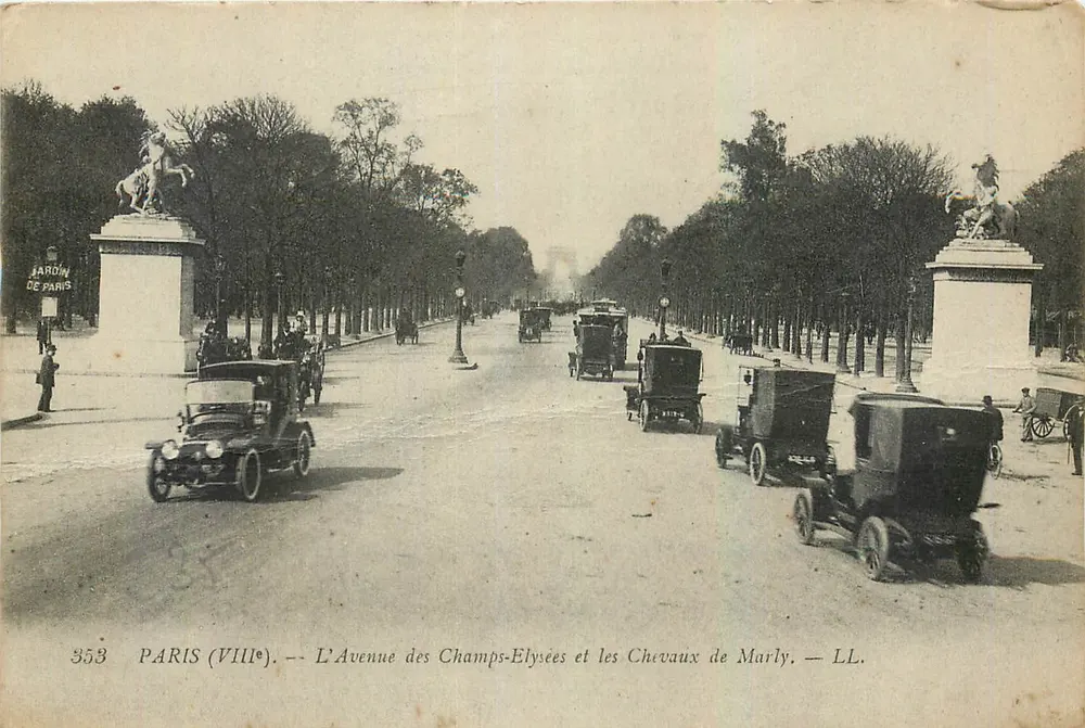 Paris (VIIIe) — Die Avenue des Champs-Élysées und die Pferde von Marly — LL. — n° 353 - Vorderseite
