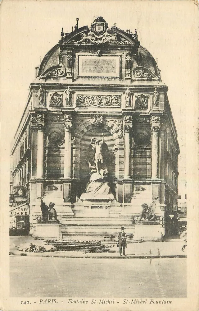 Fontaine Saint-Michel — Paris — Edição CAFÉ BIARD, n° 140 - Frente