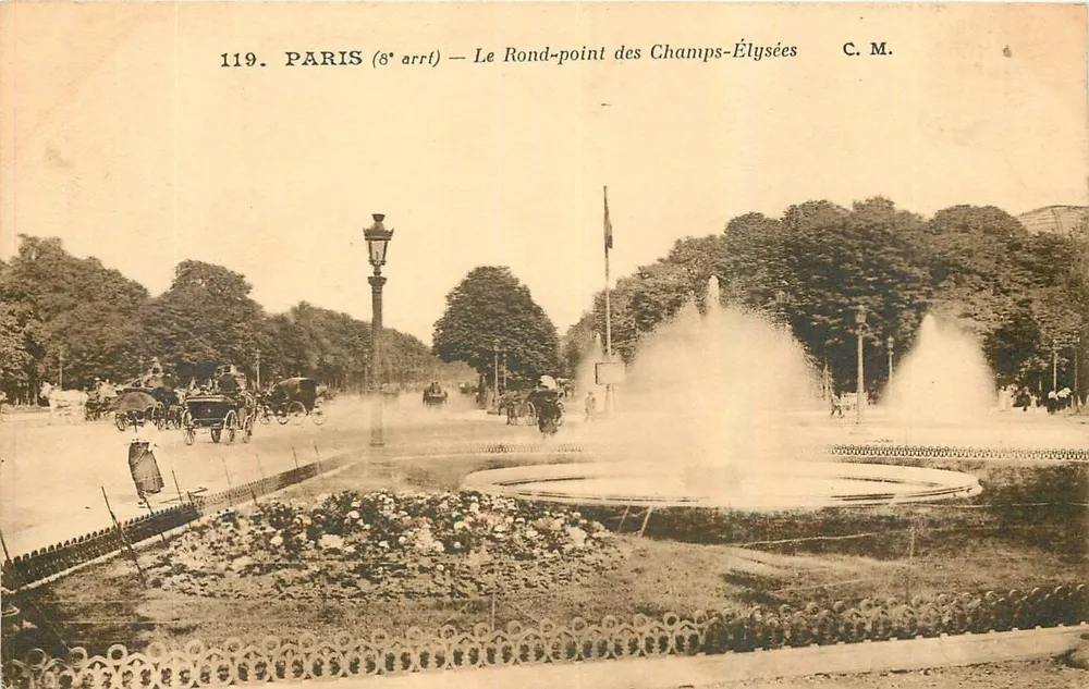 Paris (8e arrondissement) — O Rond-point dos Campos-Élisée — C.M. n°119 - Frente