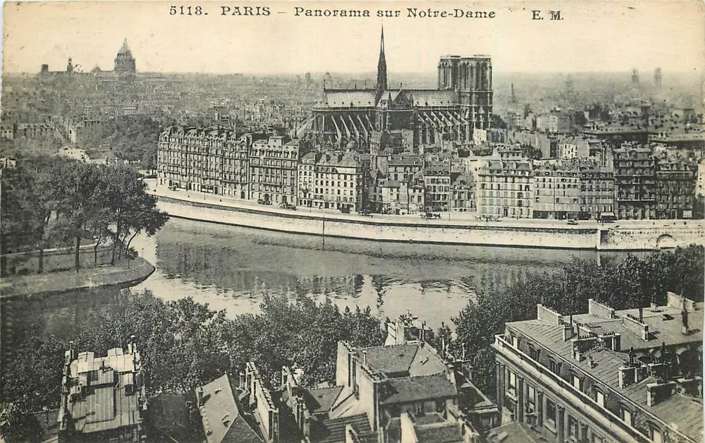 Paryż – Panorama katedry Notre-Dame — E.M. n°5118 - Awers