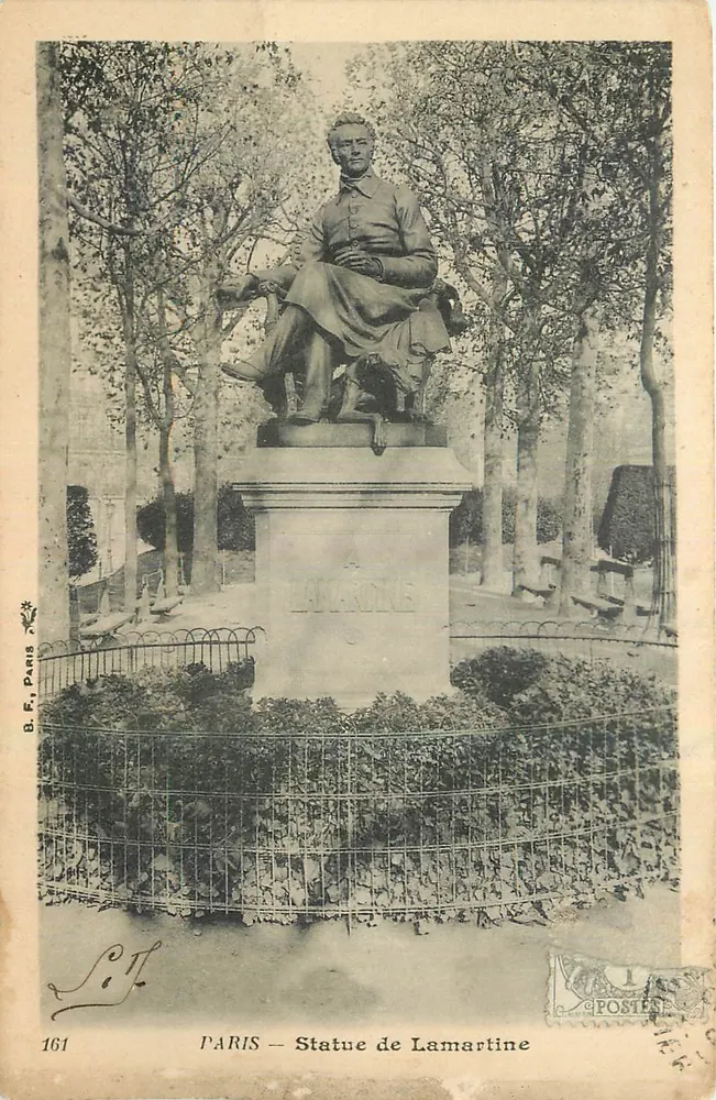 PARIS — Estátua de Lamartine — B.F. Paris, n° 161 - Frente