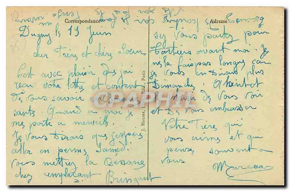 Torre Saint-Jacques — Paris — Editor J. Hauser, n° 243 - Verso