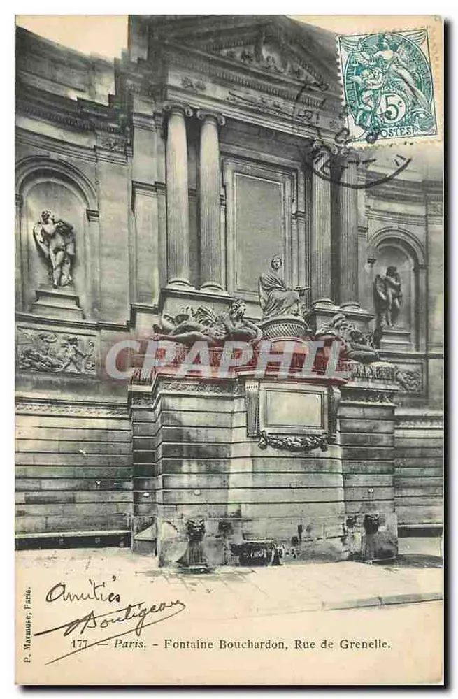 Fontaine Bouchardon — Rue de Grenelle — P. Harmute, Paris, n°177 - Frente