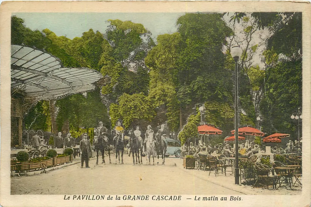 Le PAVILLON de la GRANDE CASCADE — Le matin au Bois. - Recto