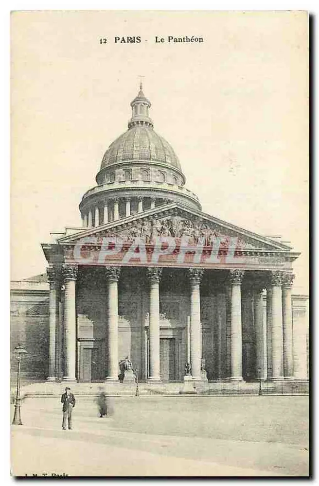 Paris - O Panteão — vista frontal com colunata — I. M. T. Paris, n°12 - Frente