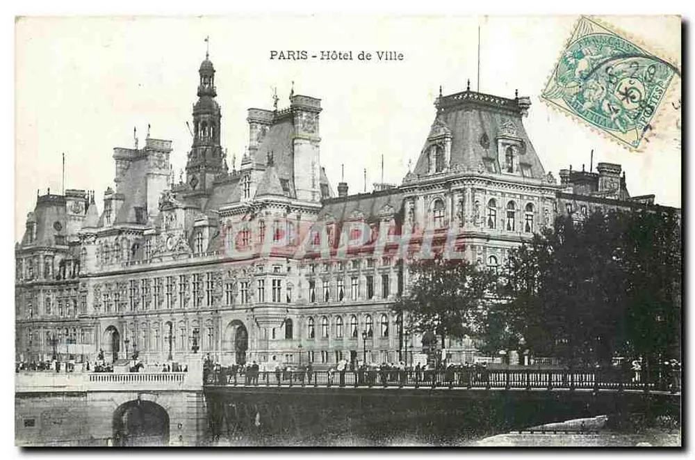 PARIS - Hotel de Ville — vista panorâmica — editor não identificado - Frente