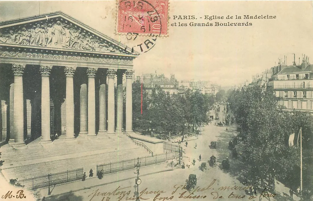 Paris - Église de la Madeleine et les Grands Boulevards — M.B. éditeur - Recto
