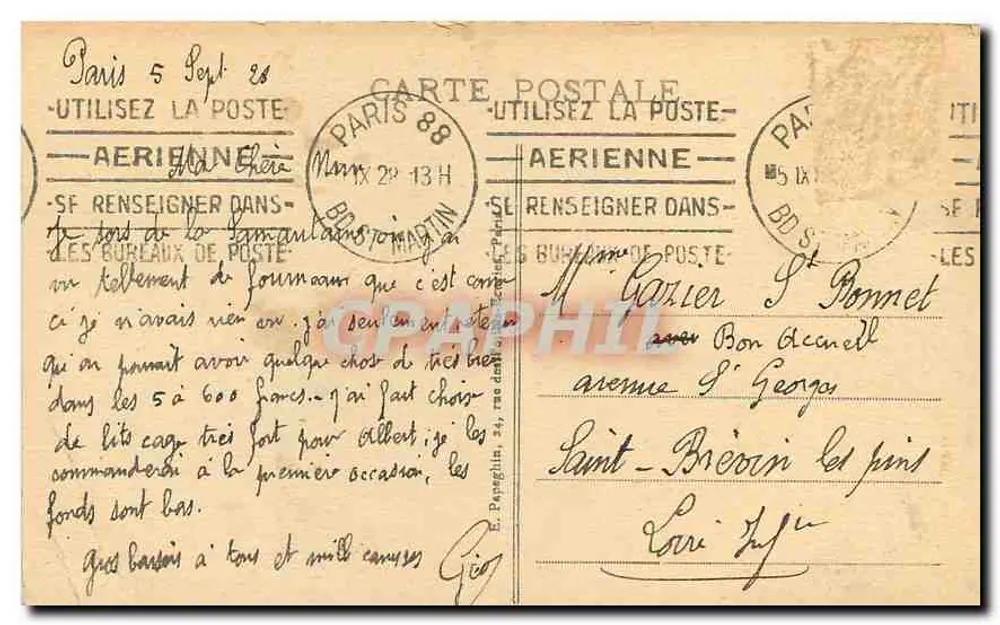 La Tour St-Jacques - Paris — A.P. — n°124 - Verso