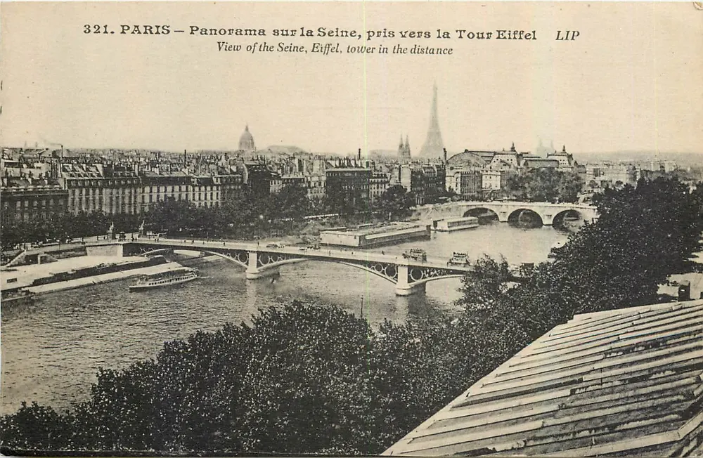 PARIS — Panorama sur la Seine, pris vers la Tour Eiffel — LIP, n°321 - Recto