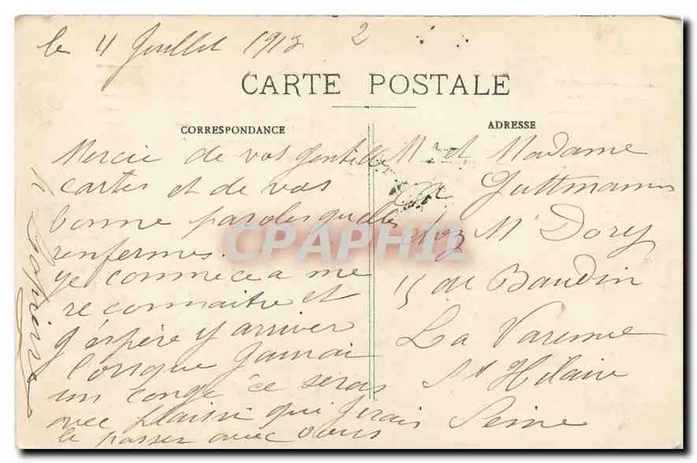 Paris - A Sorbonne — vista do edifício e da rua — editor desconhecido, n° 40 - Verso
