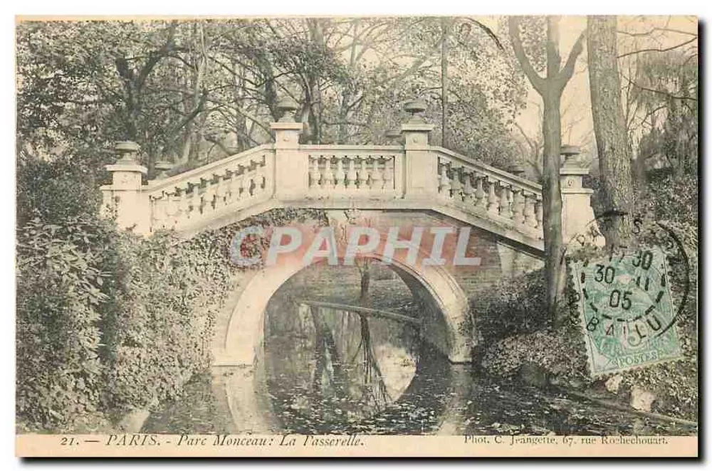 PARIS - Parc Monceau: A Passerelle — Fot. C. Jeangette, 67, rue Rochechouart - Frente