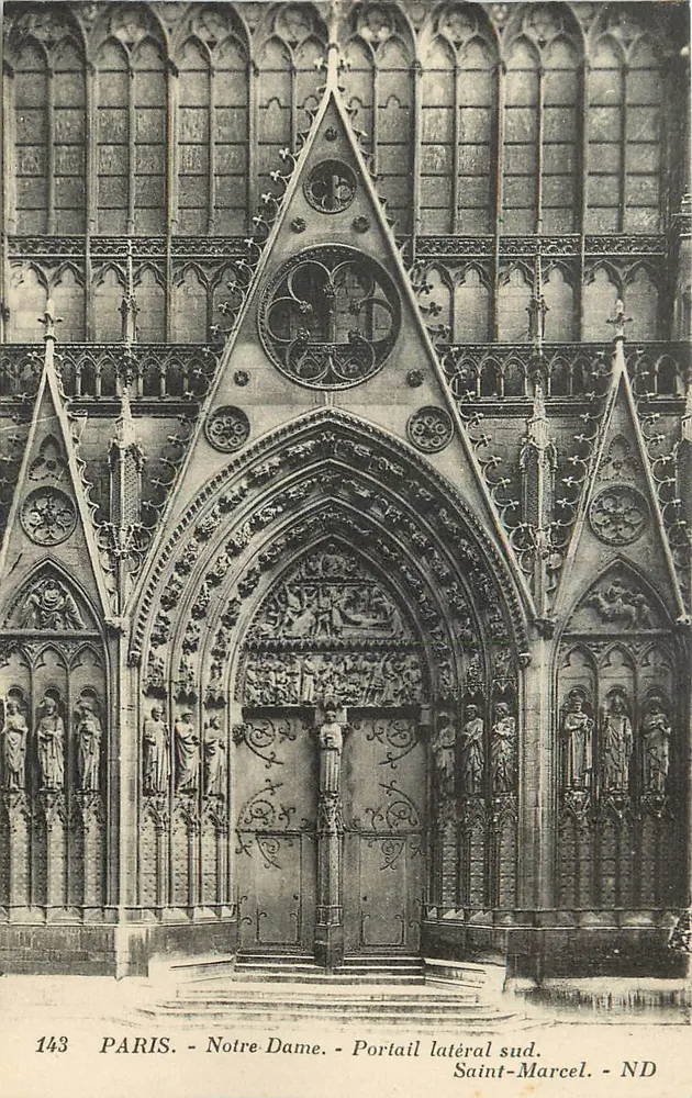 Paris - Notre Dame - Portail latéral sud - Saint-Marcel - ND - Recto