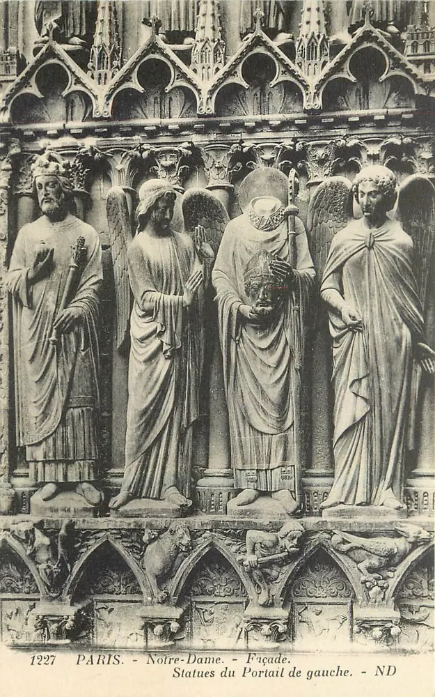 Paris - Notre-Dame - Statues du Portail de gauche - ND 1227 - Recto