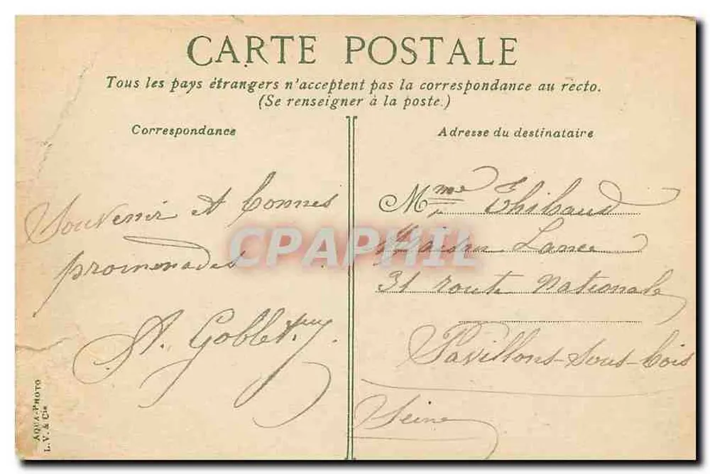 Paris, As Arenas de Lutèce — editor L.V. & Cie, n° 1193 - Verso