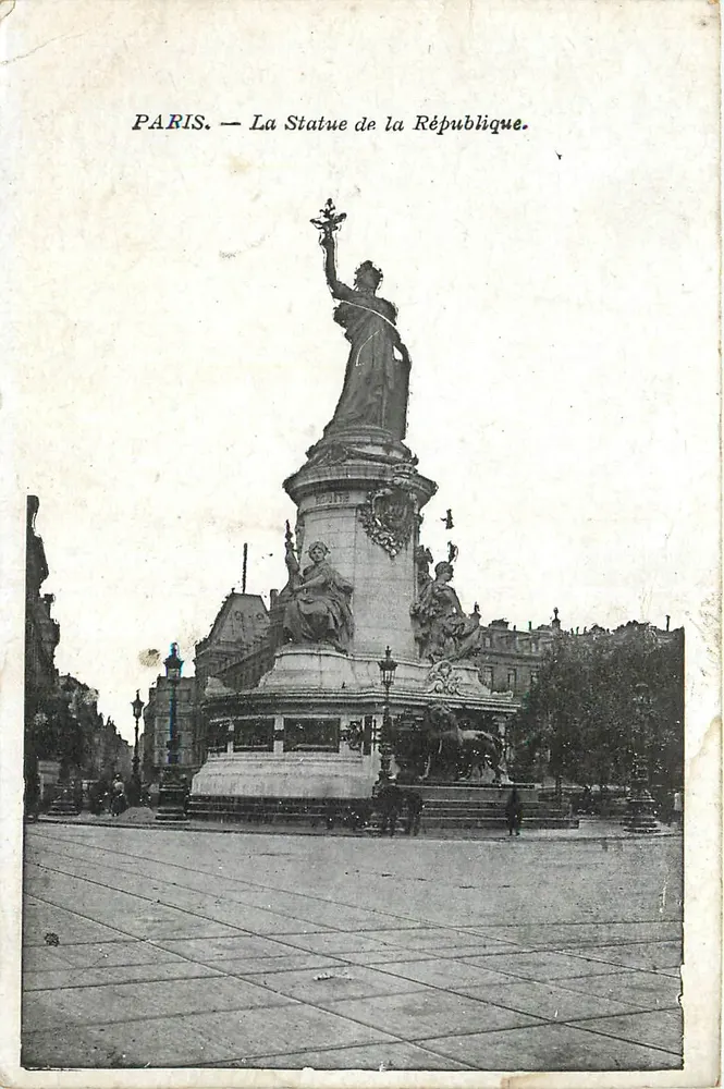 Paris — A Estátua da República — Editor: B. Lévy, n° 174 - Frente