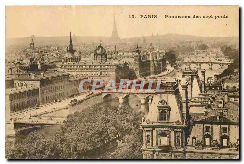 PARIS — Panorama dos sete pontes — Imp. Photo-mecânica Léa Ed. de Magenis, Paris - Frente
