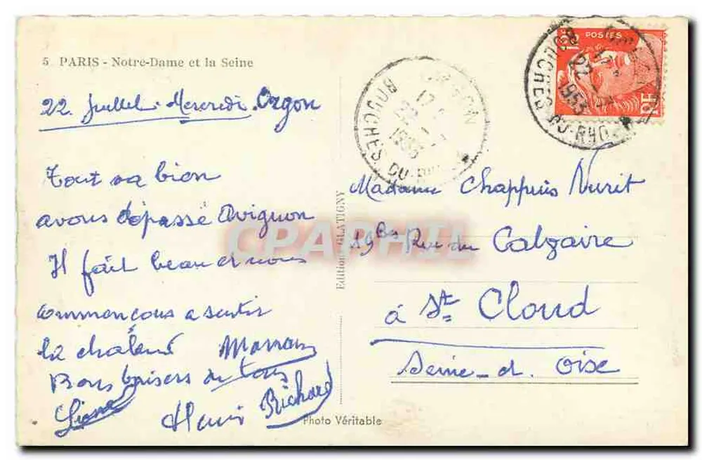 Paris — Notre-Dame e a Sena — Éditeur EDUG n°183 - Verso