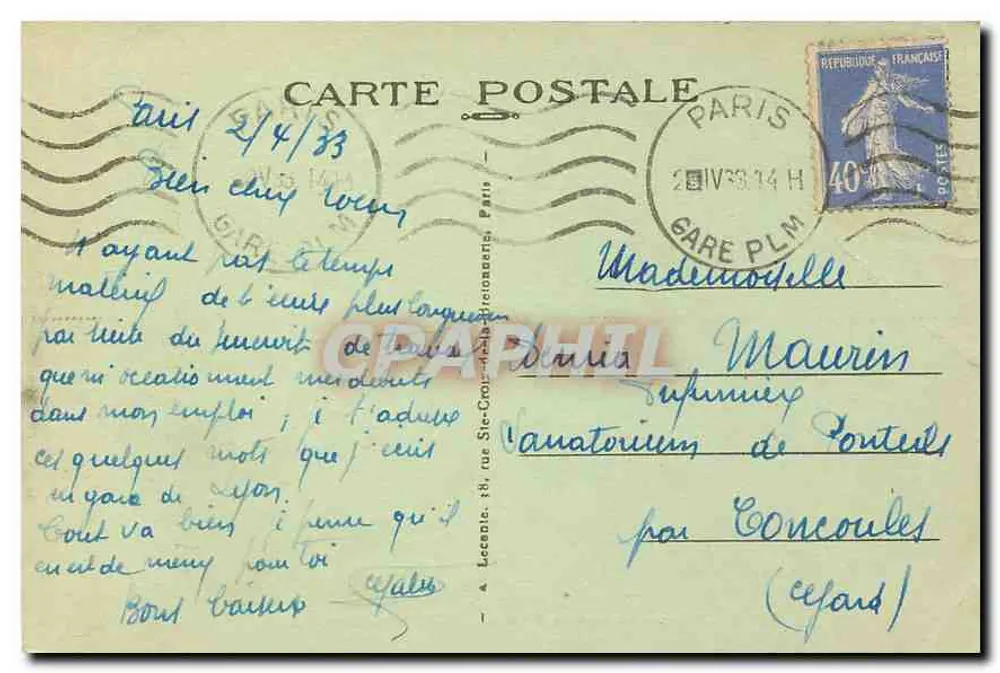 PARIS — O Grande Palácio — A. L. - Verso