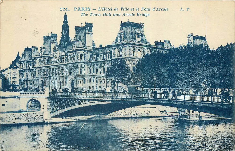Paris — Das Rathaus und die Pont d'Arcole — A. P. n°121 - Vorderseite