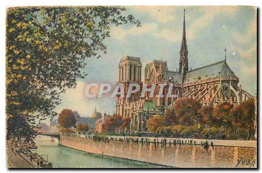 Notre-Dame de Paris — vista da Seine — editor Yvon, série 10 - Frente