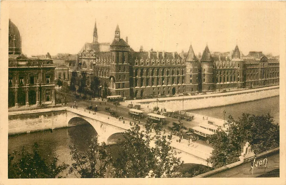 Paris — Das Palais de Justice und der Pont au Change — Les Éditions d'Art Yvon - Vorderseite