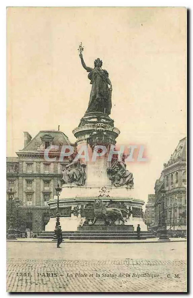 Paris – La Place et la Statue de la République — C.M. n°1381 - Recto