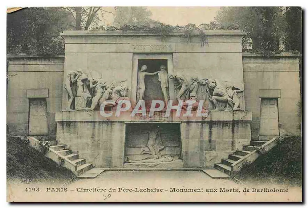 Paris - Friedhof Père-Lachaise - Monument aux Morts, von Bartholomé - Vorderseite